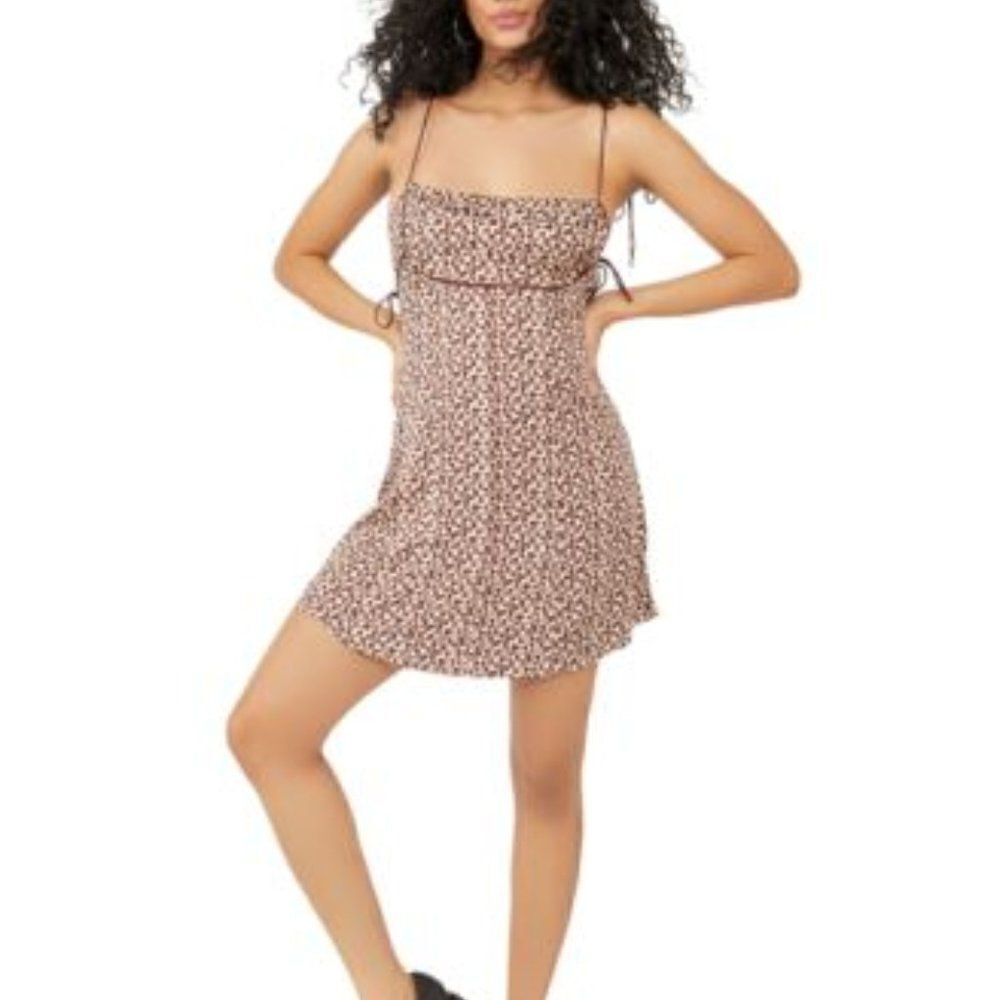 Free People Floral Mini Dress - Brown and White